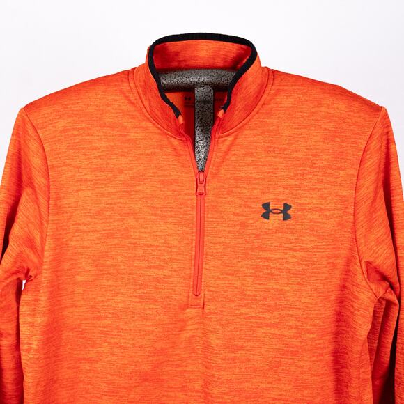 Under Armour Fleece 1/2 Zip Mens Size SMALL Orange #1357145 Outdoor Hunting Gorp - Picture 2 of 6